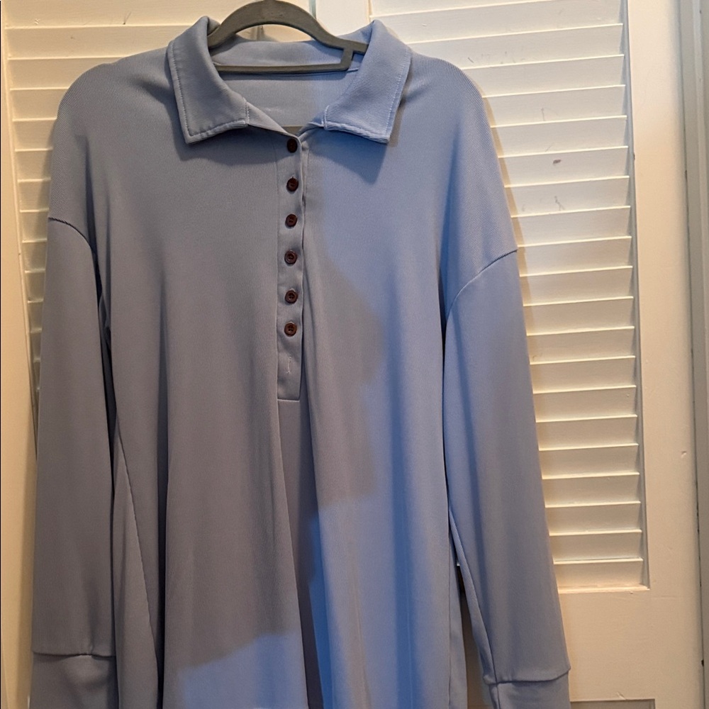 Men's Blue Long Sleeve Shirt